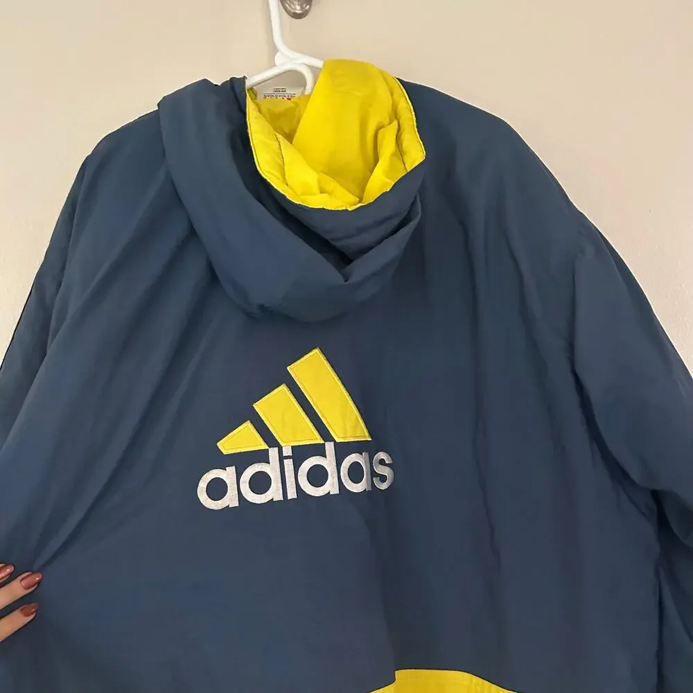 Vintage Adidas winter jacket full zip embroidered logo back 90s streetwear XL